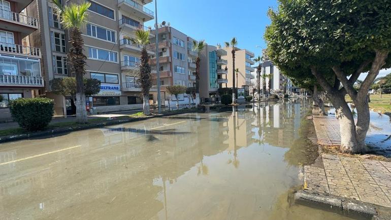 İskenderunda kıyı ile deniz birleşti 1 metrelik çökme