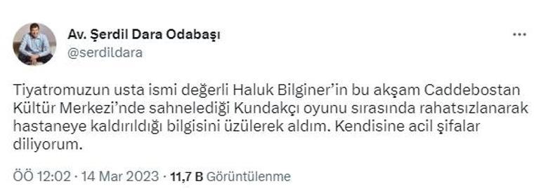 Haluk Bilginer hastaneye kaldırıldı İşte son durumu