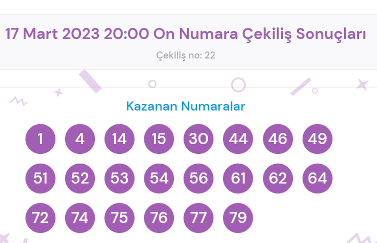 On Numara çekiliş sonuçları açıklandı 17 Mart On Numara sonuçları sorgulama ekranı