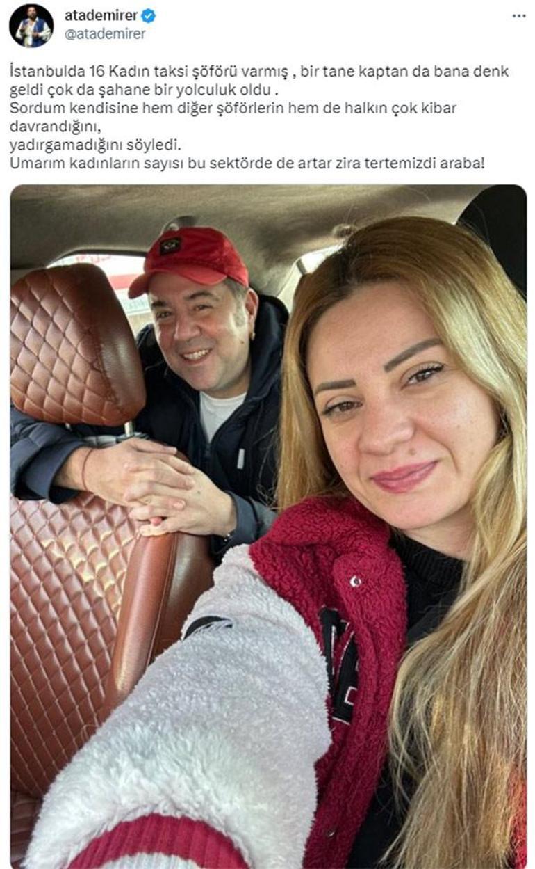 Ata Demirer kadın taksi şoförünü paylaştı