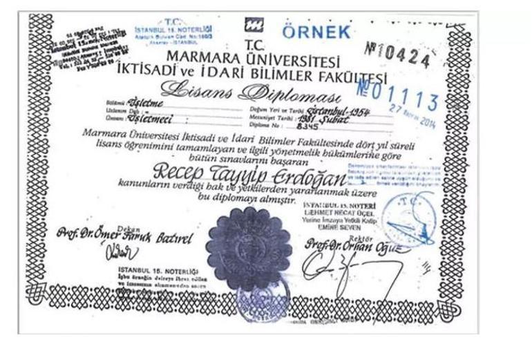 İşte Cumhurbaşkanı Erdoğanın üniversite belgeleri