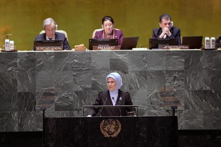 Dünyaya sıfır atık çağrısı Emine Erdoğan BM Özel Oturumunda konuştu