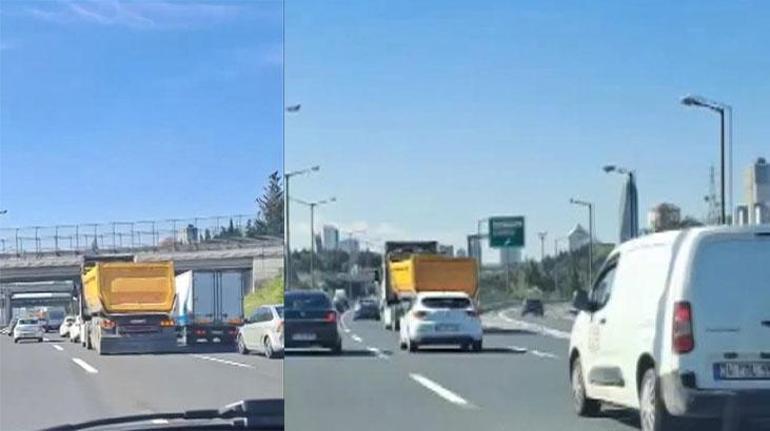 Ümraniyede hafriyat kamyonu terörü  Ehliyeti iptal edildi