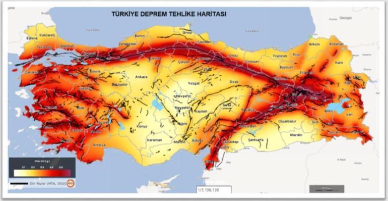 Türkiye Deprem Haritası: Fay Hattı Nereden Geçiyor AFAD ve MTA Diri Fay Hatları ve Deprem Risk Haritası