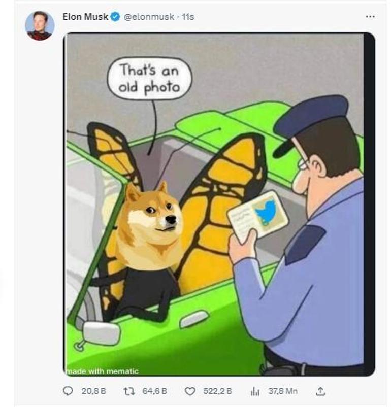 Muskdan tarihi karar Twitterın logosunu değiştirdi, Dogecoin uçuşa geçti