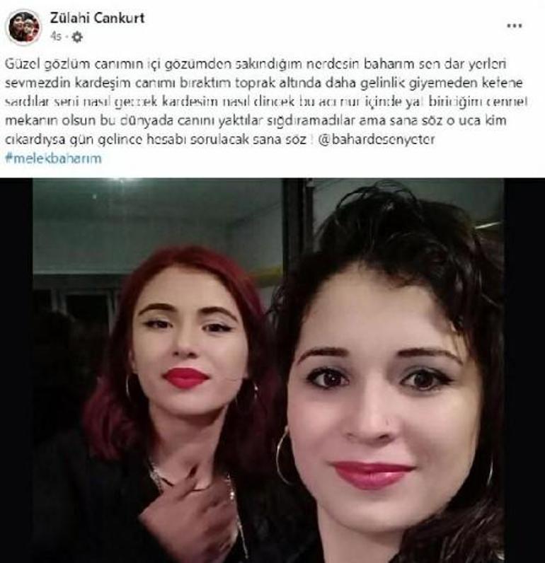 Baharın ablası ve babasından duygulandıran paylaşım: Daha gelinlik giymeden kefene sardılar seni