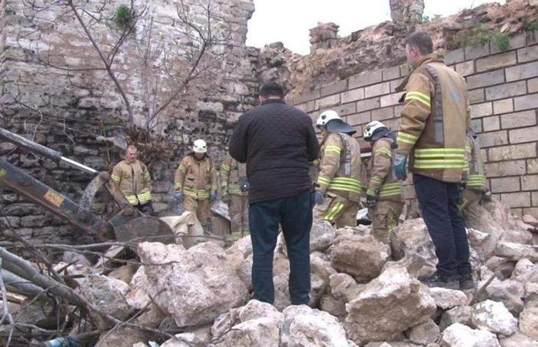Silivrikapıda bulunan surlarda çökme meydana geldi: 1 kişi hayatını kaybetti