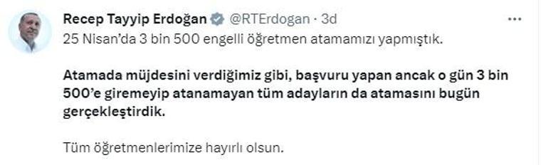 Son dakika Cumhurbaşkanı Erdoğan duyurdu: Tüm öğretmenlerimize hayırlı olsun