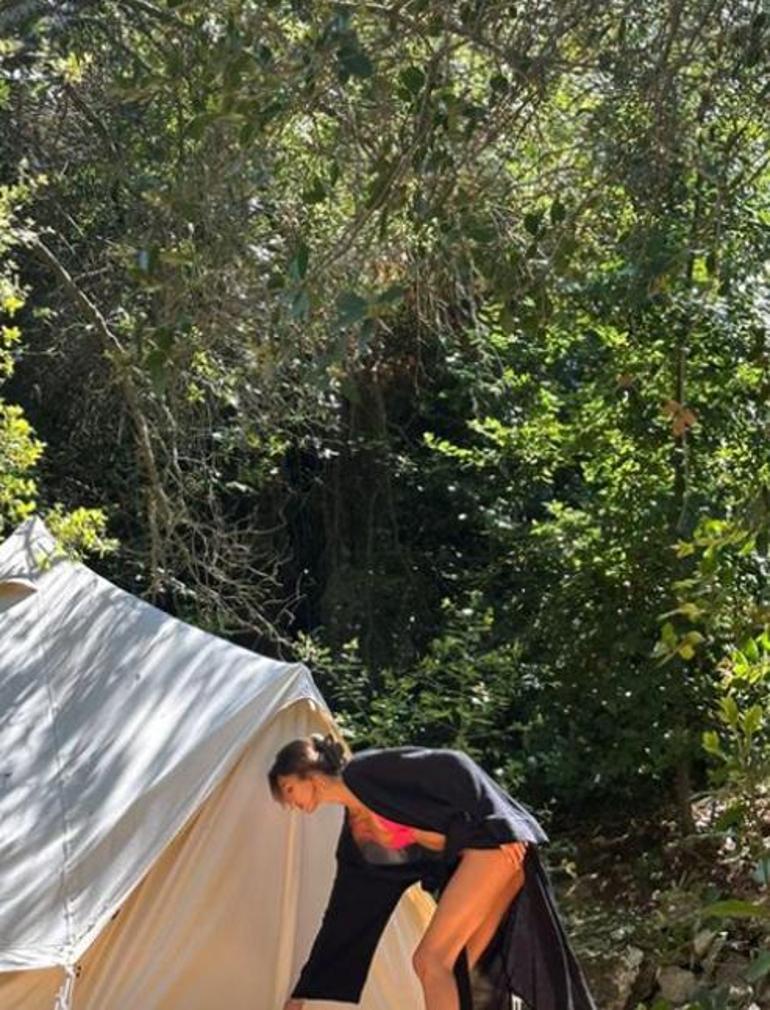Şevval Şahin lüks otellerden çadır kampına geçti
