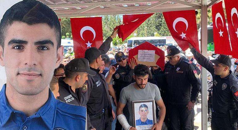 Tel Abyadda şehit olan polis memurları son yolculuğuna uğurlandı