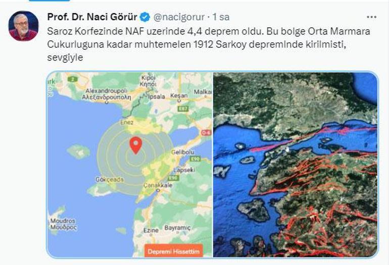Saros Körfezindeki depremin ardından Naci Görürden ilk açıklama