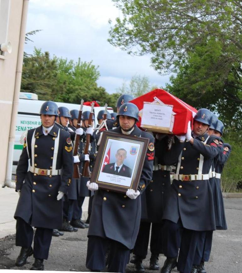 Nevşehirde kaza şehidi asker için tören