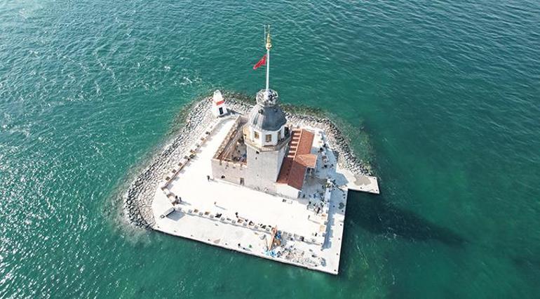 Drone ile havadan görüntülendi İşte Kız Kulesinin son hali