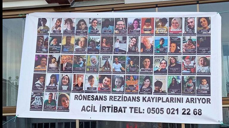 Rönesans Rezidans enkazında bulunamayan 55 kişi için pankart