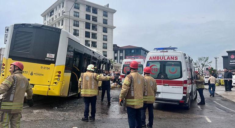 Pendikte TIR, İETT otobüsüne çarptı 2si ağır 5 yaralı