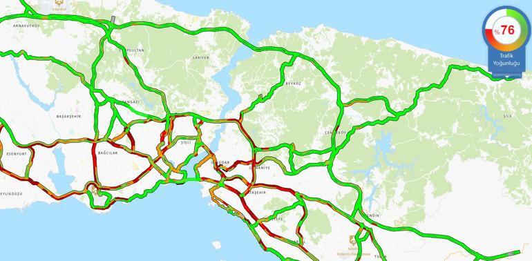 Son dakika... İstanbulda trafik yoğunluğu yüzde 70i geçti