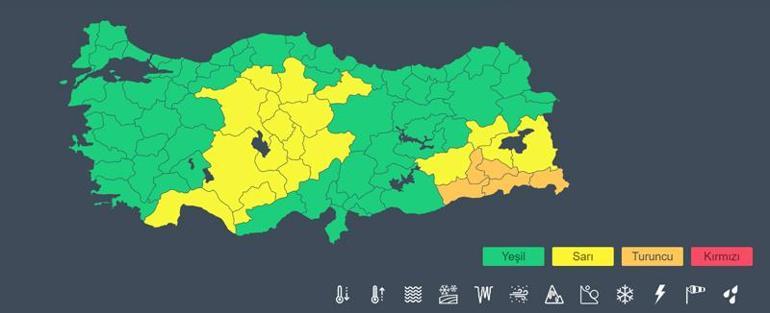 Meteoroloji peş peşe uyardı Birçok ile sarı ve turuncu kodlu alarm