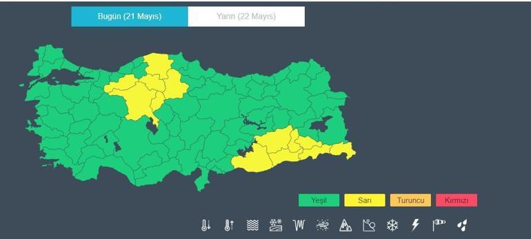 Meteorolojiden 13 kente sarı alarm