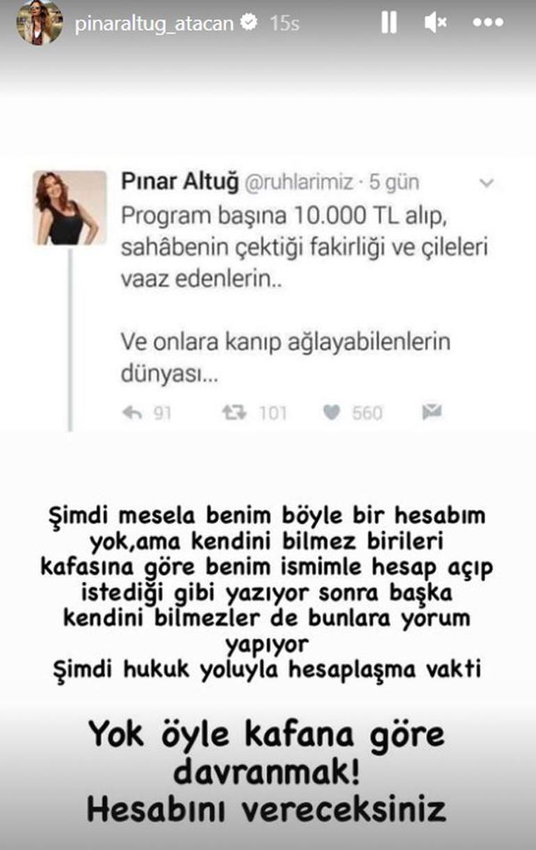 Pınar Altuğun sahte hesap isyanı Hesabını vereceksiniz