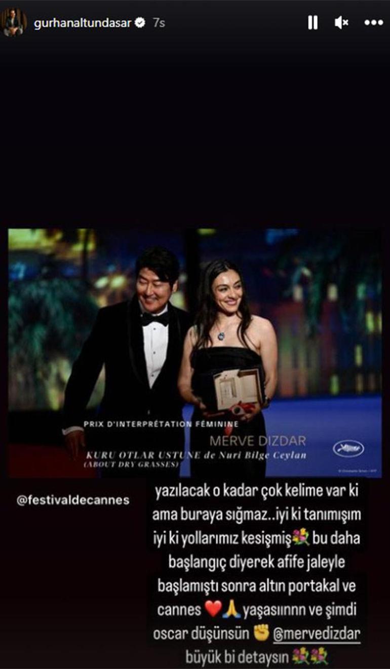 Cannesda En İyi Kadın Oyuncu ödülünü alan Merve Dizdardan ilk açıklama