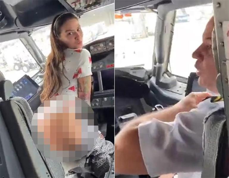 Kokpitte soyundu, pilota tokat attı Skandal görüntü anında viral oldu