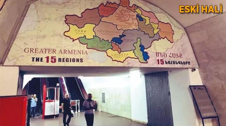 Ermenistandan skandal harita Metro istasyonunda led ekrana yansıttılar