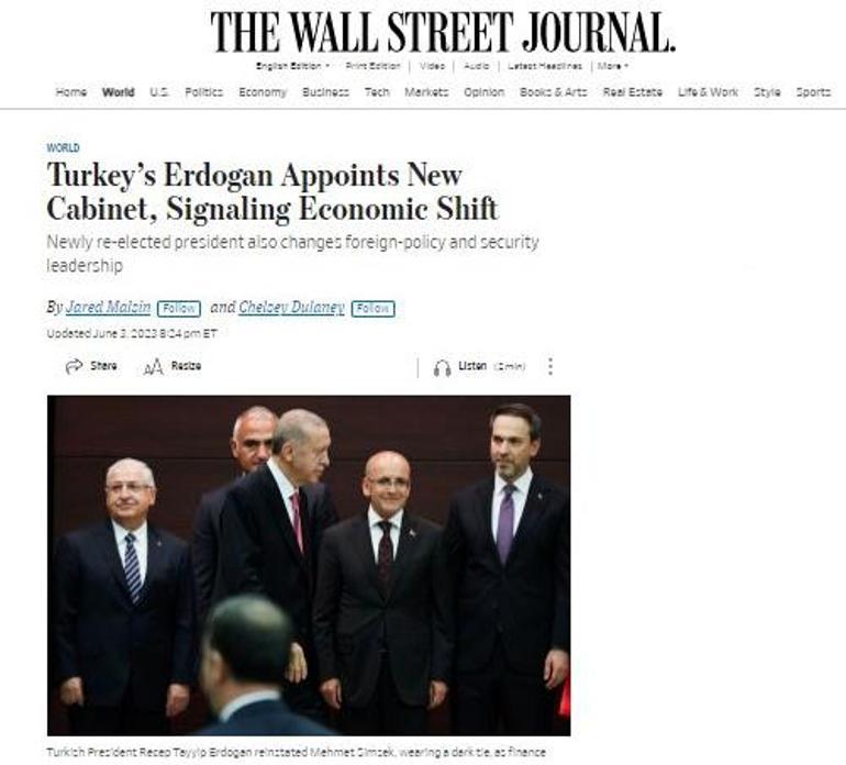 Dünya medyası: Erdoğanın yeni kabinesinde uluslararası prestijli isimler var