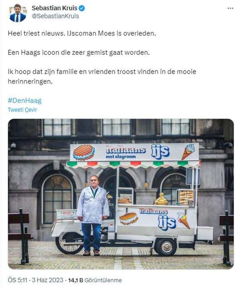 Hollanda Türk dondurmacı Moes (Musa) Pekdemir için yas tutuyor