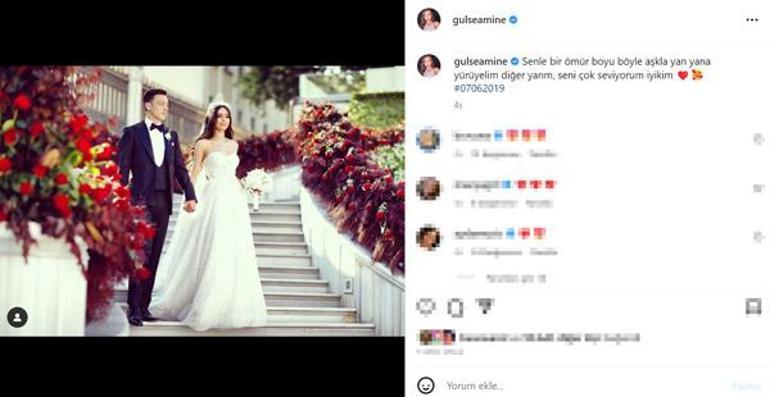 Amine Gülşe ile Mesut Özilden romantik evlilik yıl dönümü kutlaması