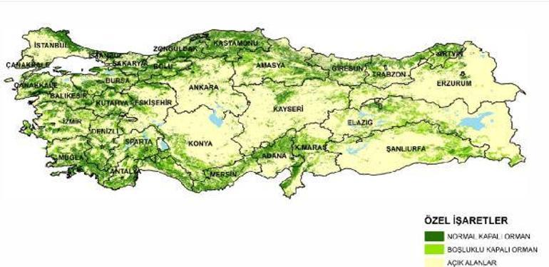 Harita ortaya çıktı Türkiyenin en yeşil kentleri