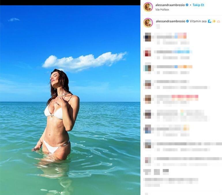 Alessandra Ambrosionun bikinili pozlarına yorum yağdı