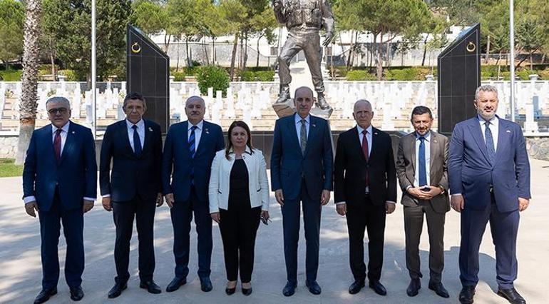 Meclis Başkanı Kurtulmuş KKTCde Boğaz Şehitliğini ziyaret etti