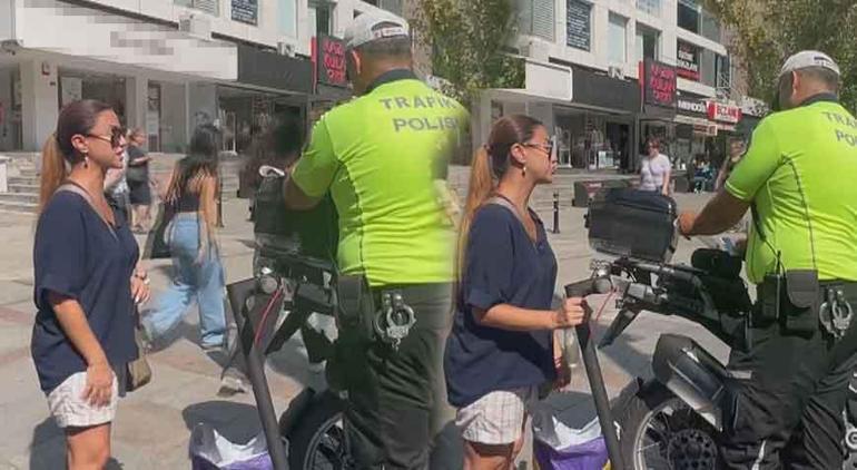 Kaldırımda scooter kullanan kadına ceza kesildi Kendini böyle savundu