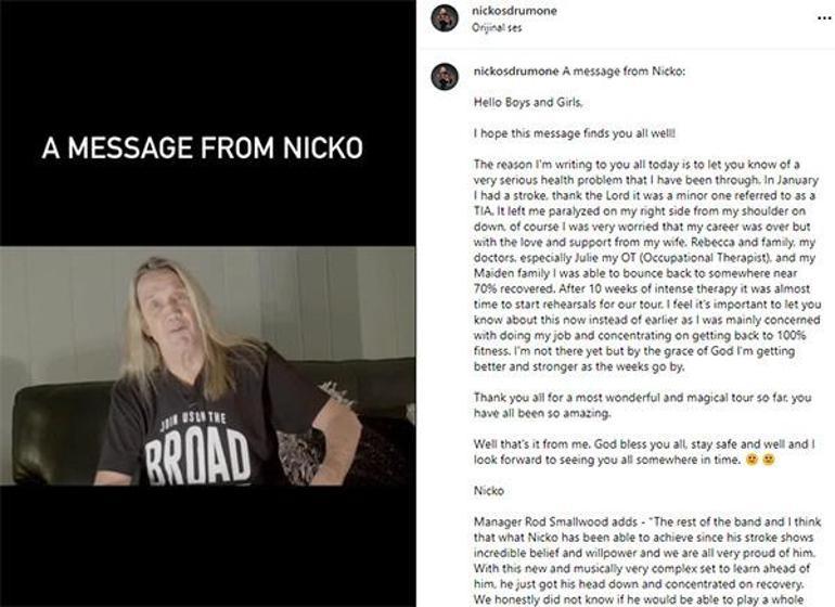 Ünlü müzisyen Nicko McBrain felç geçirdiği ortaya çıktı