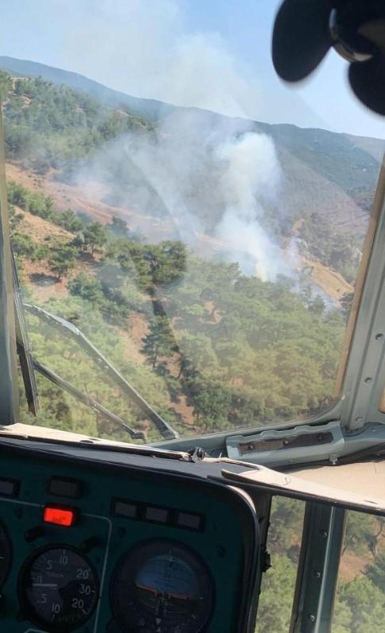 Balıkesirde orman yangını Ekipler müdahaleye başladı