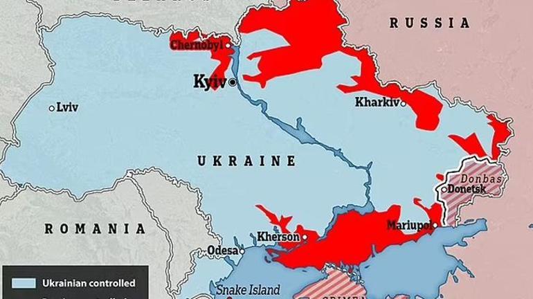 18 aylık Rus işgalinin özeti Harita sürekli değişti, kuzeyden güneye savaş