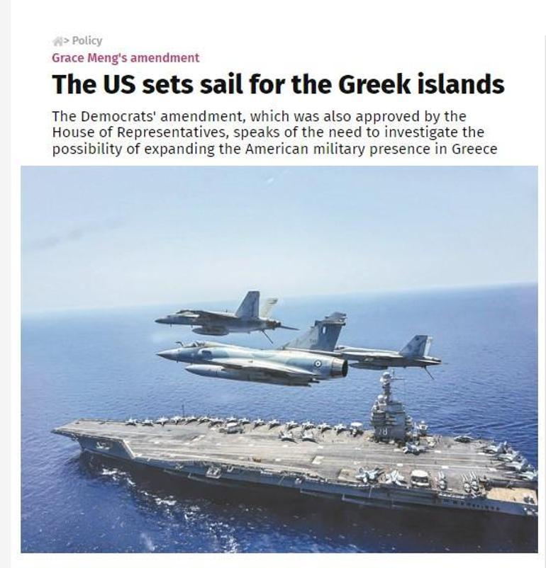 ABD Yunanistana yelken açıyor: Türkiye sabit ve kararlı