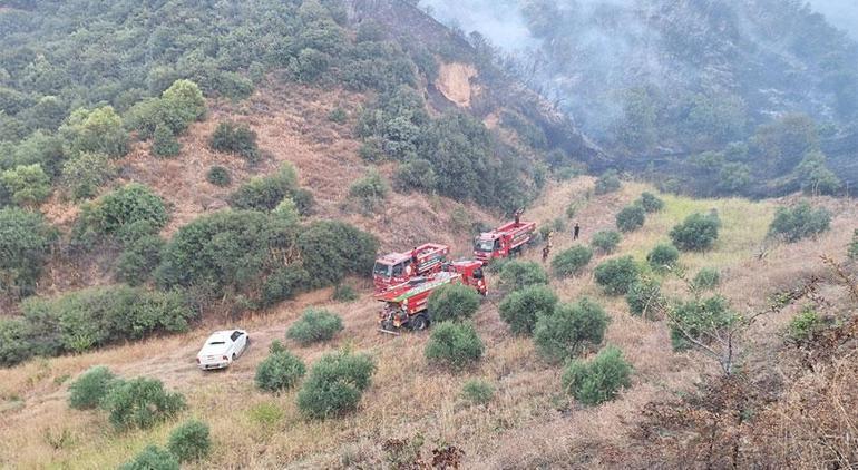 Manisada makilik alanda yangın Ekiplerin müdahalesi ile söndürüldü