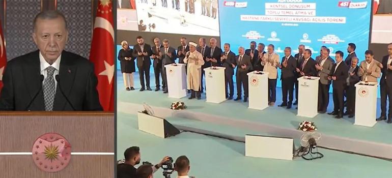 Adıyamanda temel atma töreni Cumhurbaşkanı Erdoğan: Deprem konutları hızla yükseliyor