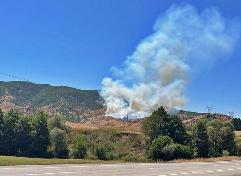 Çankırıda orman yangını Karadan havadan müdahale