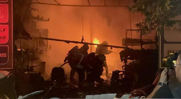 Sanayi sitesinde korkutan yangın 7 kişi hastanelik oldu