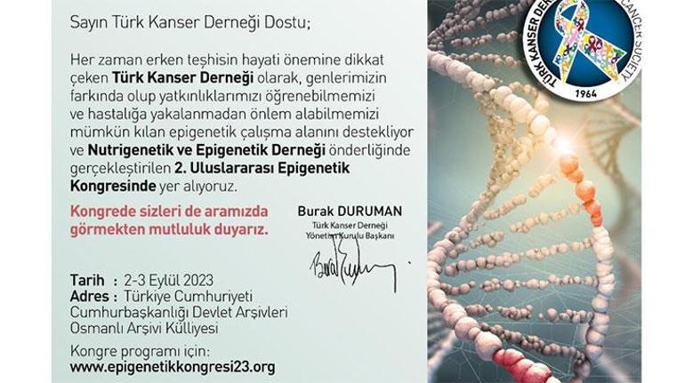 Türk Kanser Derneği, Epigenetik kongresine destek veriyor
