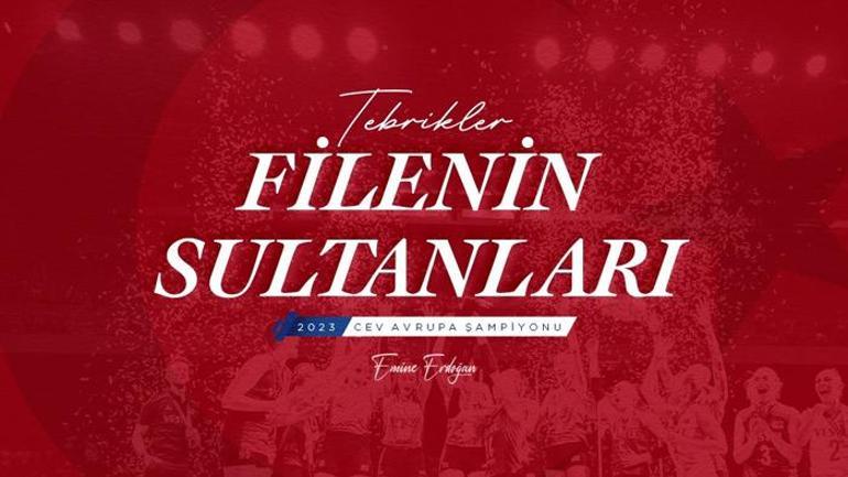 Erdoğandan Avrupa Şampiyonu olan Filenin Sultanlarına tebrik