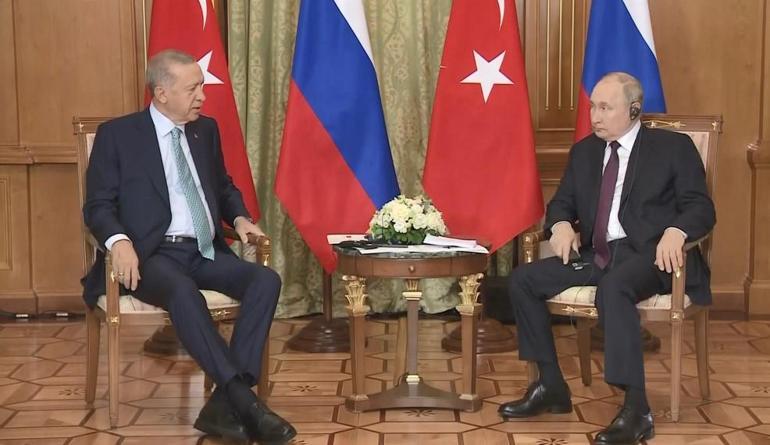 Son Dakika... Cumhurbaşkanı Erdoğan ile Vladimir Putin arasındaki görüşme başladı