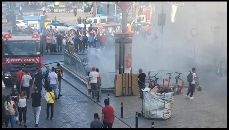 İstanbulda metro istasyonundaki yangın söndürüldü