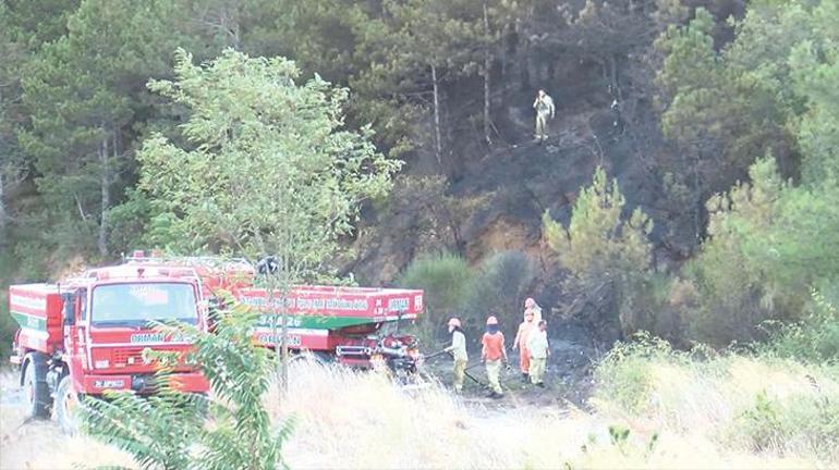 Sarıyerde ormanlık alandaki yangın büyümeden söndürüldü