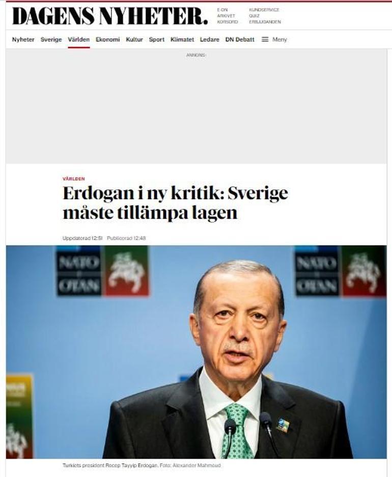 Erdoğanın sözleri İsveç medyasında yankılandı: Türkiyeye boyun eğmekten omurgamız kırıldı