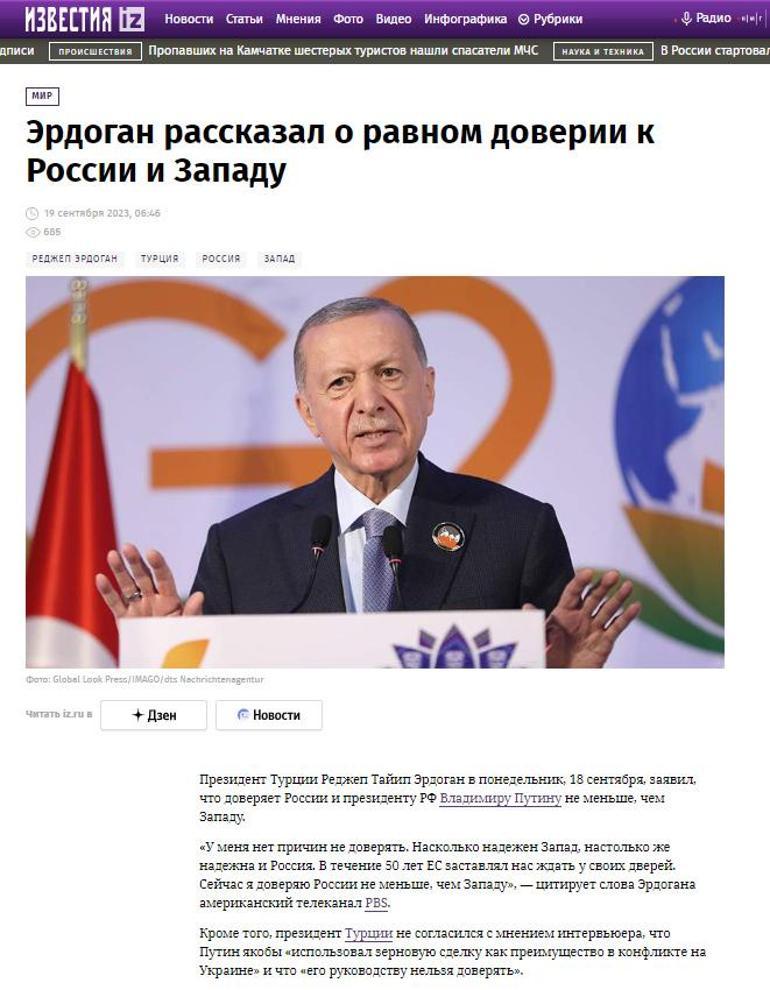 Erdoğanın tek cümlesi yetti Rus medyası manşetten veriyor