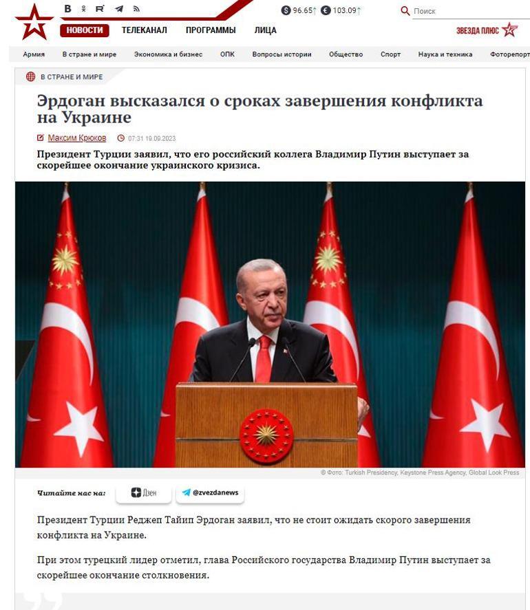 Erdoğanın tek cümlesi yetti Rus medyası manşetten veriyor