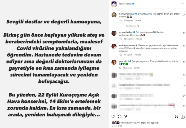 Nilüfer: Koronavirüse yakalandım